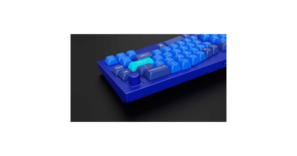 Keychron Q Barebone Iso Knob Gaming Tastatur Blau Alice Layout Hot Swap Aluminiumrahmen Rgb