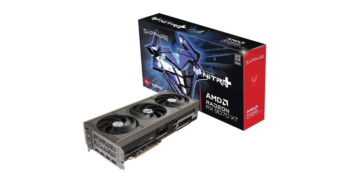 SAPPHIRE Radeon RX 9070 XT Nitro+ Gaming OC, Grafikkarte silber