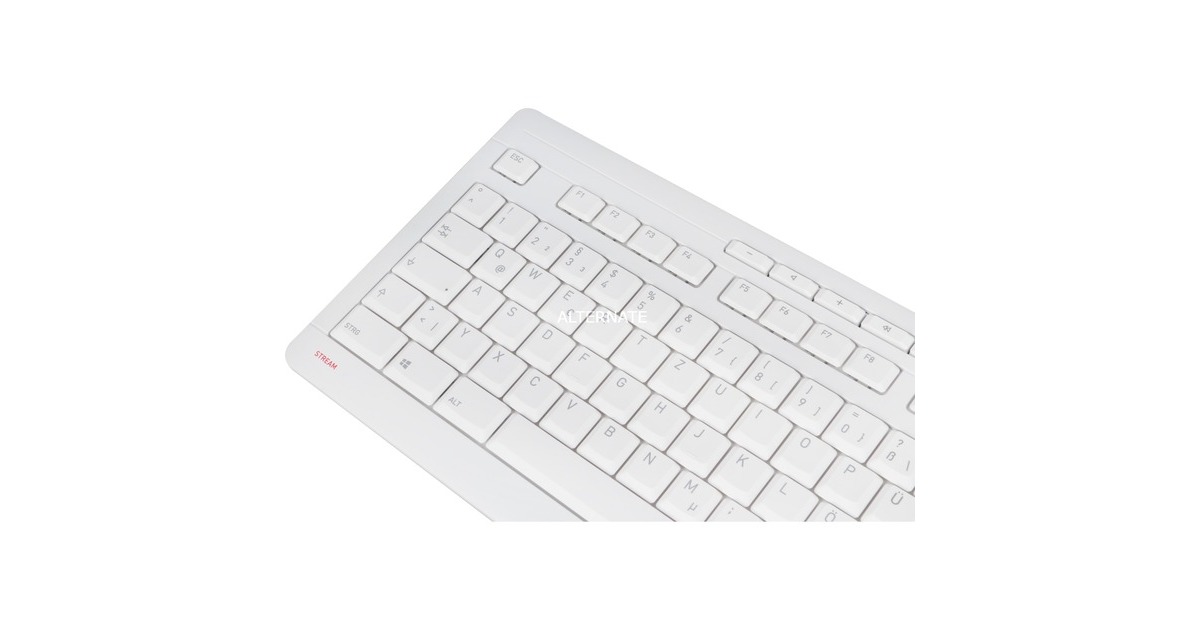 Tastatur TKL, STREAM CHERRY weiß/grau, SX-Scherentechnologie DE-Layout, KEYBOARD