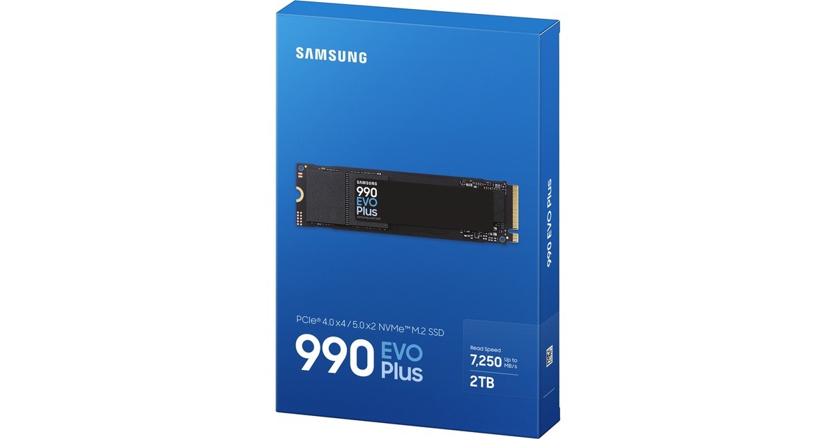 Samsung 990 EVO Plus 2TB SSD 本体 Samsung 990 EVO Plus 2 TB, SSD PCIe 4.0 x4 / 5.0 x2, NVMe 2, M.2
