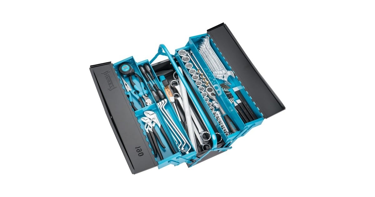 Hazet Metall-Werkzeugkasten mit Sortiment 190/80, Werkzeug-Set