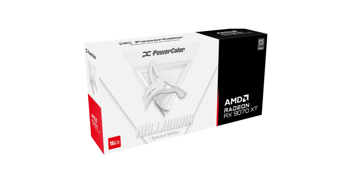 PowerColor Radeon RX 9070 XT Hellhound Spectral White OC