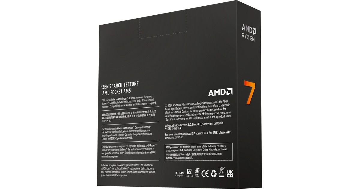 AMD Ryzen™ 7 9700X, Prozessor Boxed-Version
