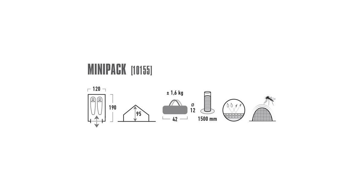 High Peak Hauszelt Minipack 2P blau/grau