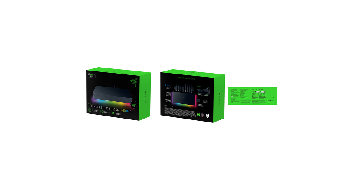 Razer Thunderbolt 5 Dock Chroma - Schwarz, Dockingstation schwarz