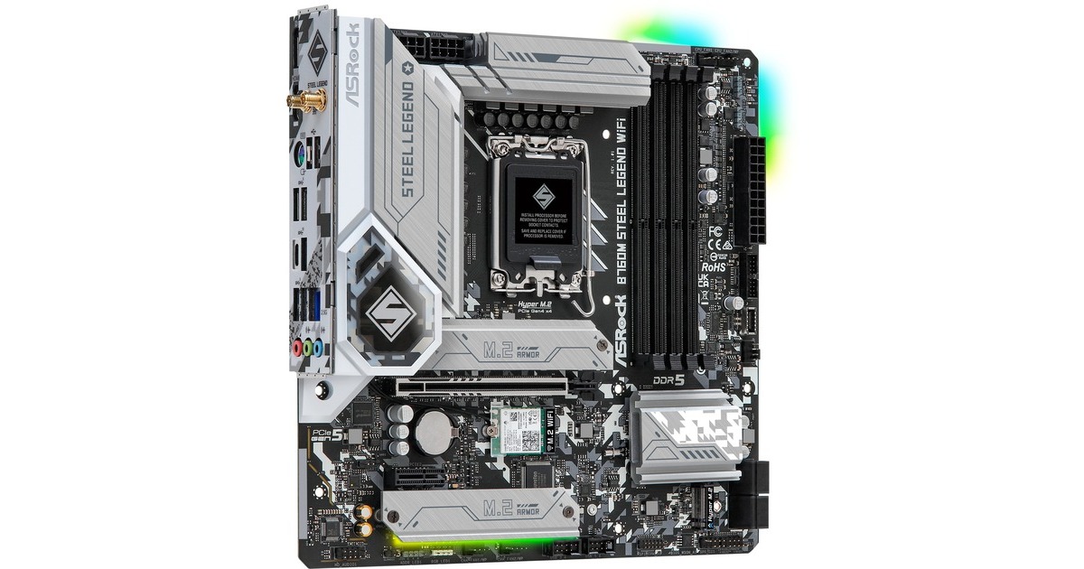 ASRock B760M Steel Legend WiFi, Mainboard grau/schwarz