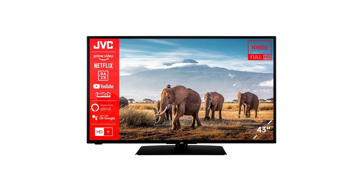schwarz, JVC Triple cm 108 SmartTV LED-Fernseher Zoll), Tuner, FullHD, (43 LT-43VF5156,
