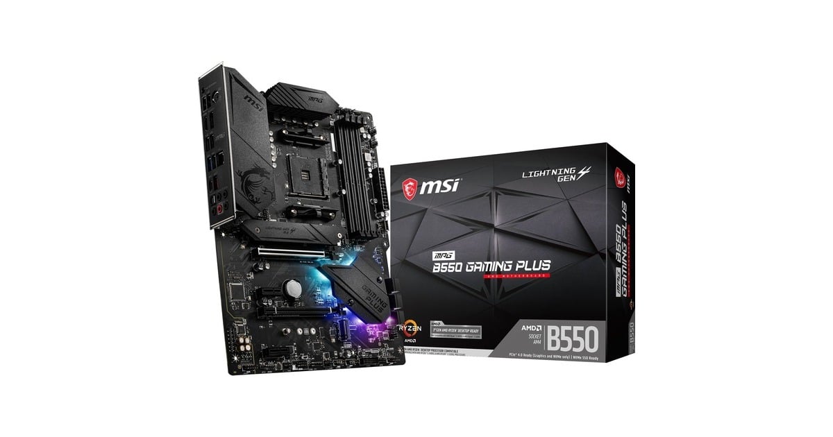 CPU MSI B550 gaming plus + AMD ryzen5 5600X MSI MPG B550 GAMING PLUS, Mainboard schwarz