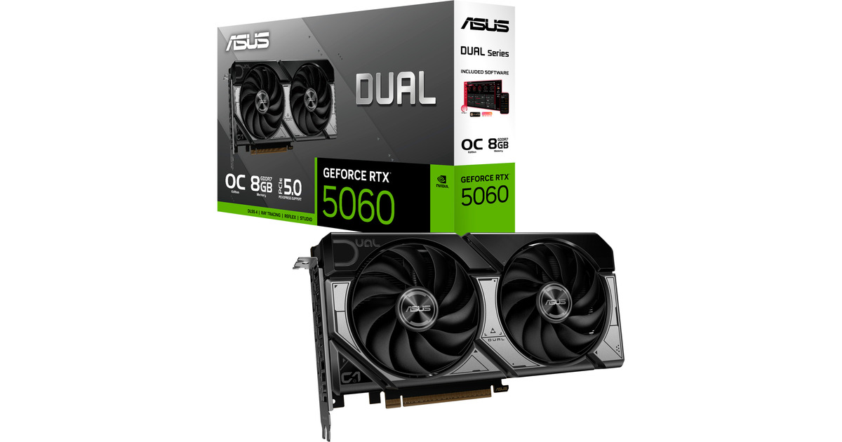ASUS GeForce RTX 5060 DUAL OC 8GB, Grafikkarte DLSS 4, 3x