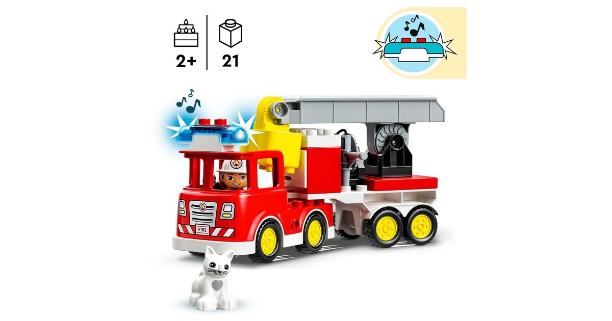 Feuerwehrauto, DUPLO Licht Mit Sirene Konstruktionsspielzeug 10969 und LEGO