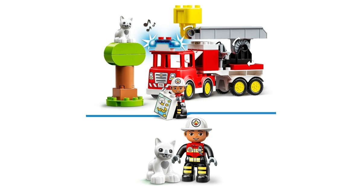 LEGO 10969 DUPLO Mit Sirene Konstruktionsspielzeug und Feuerwehrauto, Licht