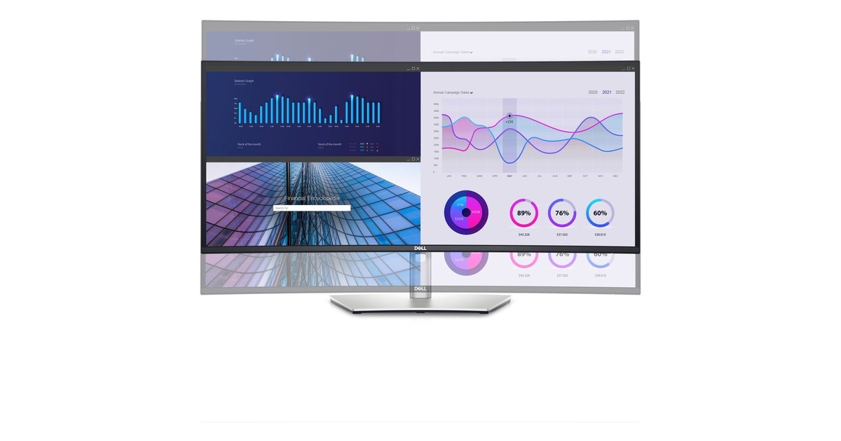 Dell U3423WE, LED-Monitor 87 cm (34 Zoll), silber/schwarz, WQHD