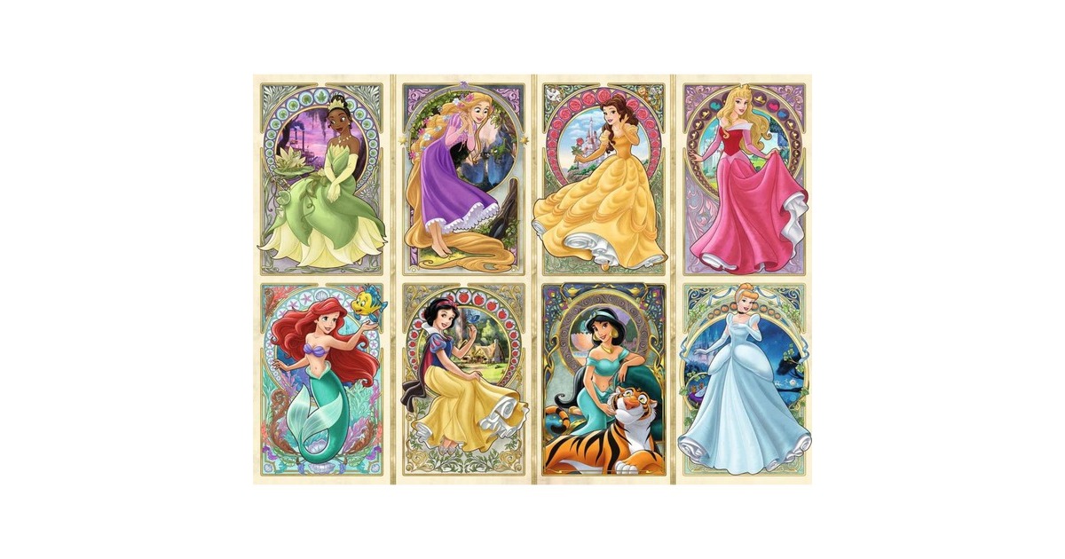 Ravensburger Puzzle Disney Princess - Nouveau Art Prinzessinnen 1000 Teile