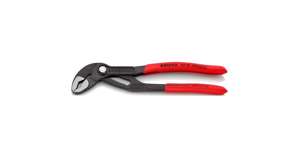 KNIPEX Cobra 87 01 180, 180mm, Rohr- / Wasserpumpen-Zange rot