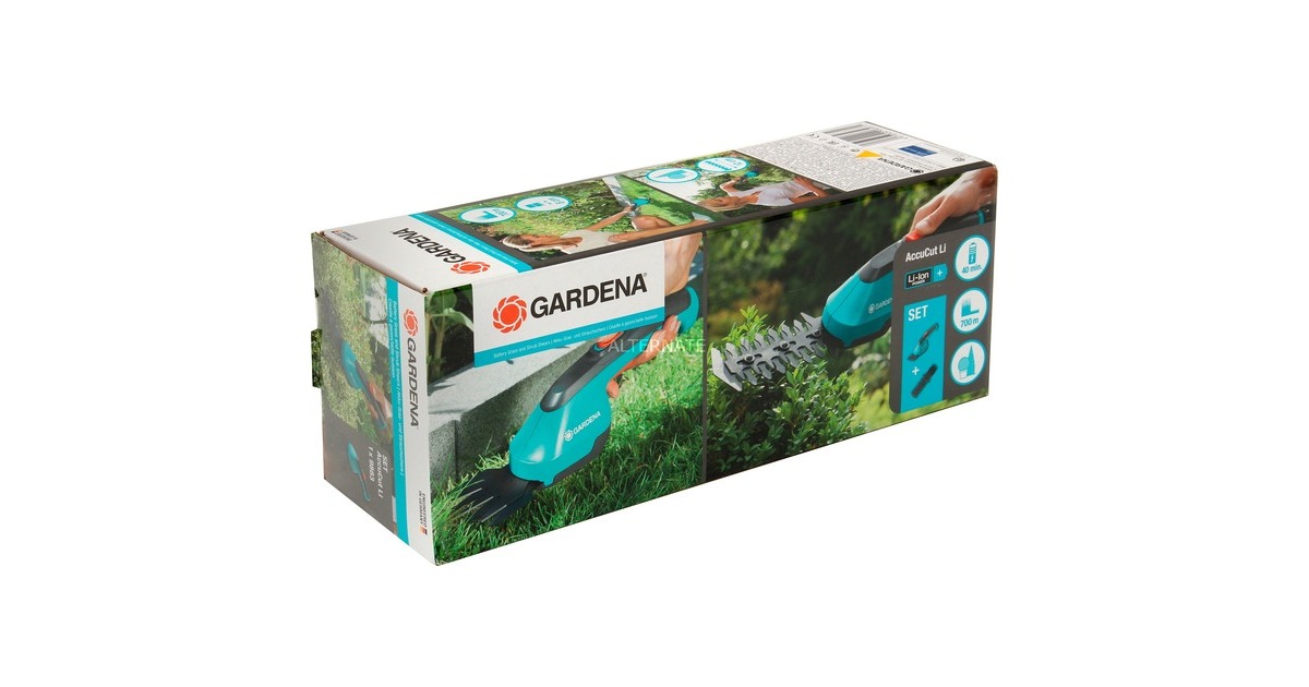 GARDENA AkkuGrasschere AccuCut Li, 3,6Volt, Set mit Strauchmesser
