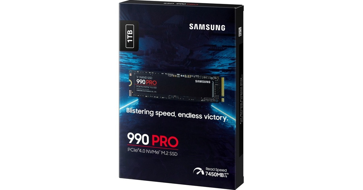 内蔵型SSD Samsung 990 PRO 1TB SSD M.2 SAMSUNG 990 PRO 1 TB, SSD PCIe 4.0 x4, NVMe 2, M.2 2280, intern