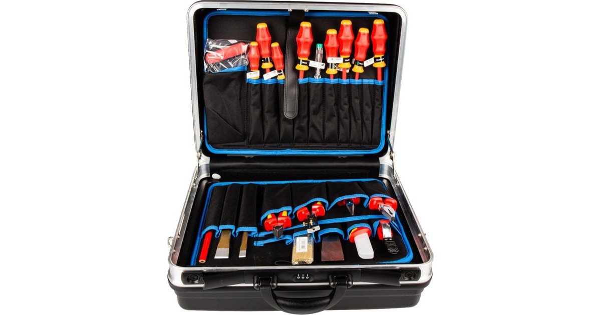 KNIPEX Werkzeugkoffer 002105HLS, 24-teilig, Werkzeug-Set schwarz