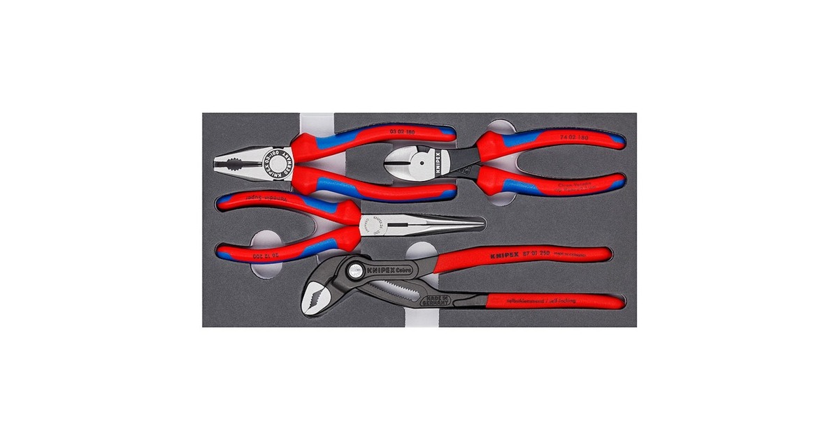 Knipex Zangen-Set 4tlg. In Schaumstoffeinlage - 002001V16
