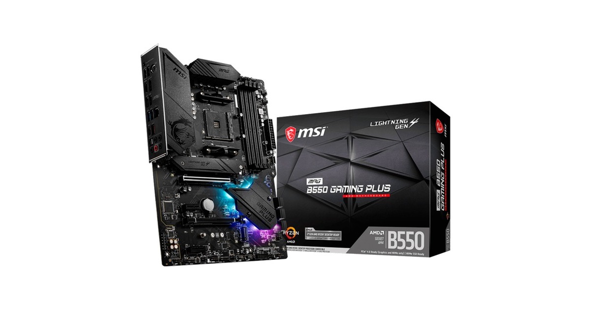 ryzen7 5800x MSI B550 DDR4-3600MHz16×2 MSI MPG B550 GAMING PLUS, Mainboard schwarz