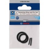Bosch Professional Set Haltering und Stift, für PRO Impact Steckschlüssel 1/4", Sicherung schwarz, 4-teilig