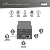 Digitus 4K HDBaseT HDMI Extender Set, HDMI Verlängerung schwarz, 4K/30Hz, 70 m