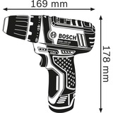 Bosch Akku-Bohrschrauber GSR 12V-15 Professional, 12 Volt blau/schwarz, 2x Li-Ionen Akku 2,0Ah, in L-BOXX