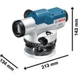 Bosch Optisches Nivelliergerät GOL 32 G Professional, mit Baustativ blau, Koffer, Maßeinheit 400 Gon