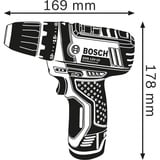 Bosch Professional Akku-Bohrschrauber GSR 12V-15 Professional, 12 Volt blau/schwarz, 2x Li-Ionen Akku 2,0Ah, in L-BOXX