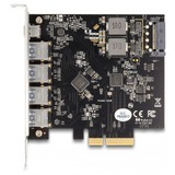 DeLOCK PCI Express x4 Karte zu 1 x USB Type-C + 4 x USB Typ-A, Schnittstellenkarte 