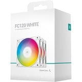 DeepCool FC120 WHITE-3 IN 1 120x120x25, Gehäuselüfter weiß/transparent, 120 mm