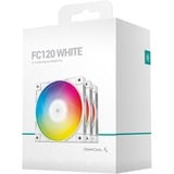 DeepCool FC120 WHITE-3 IN 1 120x120x25, Gehäuselüfter weiß/transparent