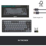 Logitech MX Mechanical Mini, Tastatur hellgrau/dunkelgrau, DE-Layout, taktile Schalter, Logi Bolt, Bluetooth