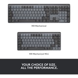 Logitech MX Mechanical Mini, Tastatur hellgrau/dunkelgrau, DE-Layout, taktile Schalter, Logi Bolt, Bluetooth