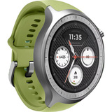 Motorola moto watch, Smartwatch silber, mit silbernem Edelstahl-Armband und grünem Silikon-Armband