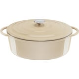 Tefal Ovaler Bräter aus Lov Gusseisen Ø 34cm beige, mit Deckel, 7,2 Liter