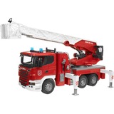 bruder SCANIA R-Serie Feuerwehrleiterwagen mit Wasserpumpe, Modellfahrzeug mit Light and Sound Modul inkl. Batterie