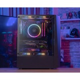 Aerocool Wave-G-BK-v3, Tower-Gehäuse schwarz, Gehärtetes Glas