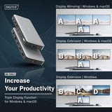 Digitus 11 Port USB-C Dockingstation grau/schwarz