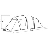 Easy Camp Familien-Tunnelzelt Leka Twin 6 olivgrün, Modell 2025