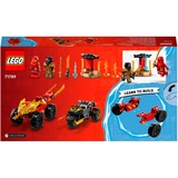 LEGO 71789 Ninjago Verfolgungsjagd mit Kais Flitzer und Ras' Motorrad, Konstruktionsspielzeug 