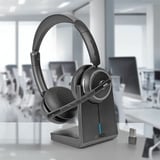 Lindy L118 Kabelloses Büro-Headset mit Ladestation (20450) schwarz, Bluetooth