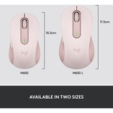 Logitech Signature M650 L Wireless, Maus rosa, Größe L, Chromebook zertifiziert