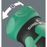 Wera Kraftform Kompakt Stubby Magazin RA 2, Bit-Satz schwarz/grün, 6-teilig, 1/4", mit Ratschenfunktion
