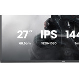 iiyama G-Master GB2741HSU-B1 Black Hawk, Gaming-Monitor 68.6 cm (27 Zoll), schwarz (matt), FullHD, IPS, HDMI, DP, Free-Sync, USB-Hub, Höhenverstellung, 144Hz Panel