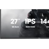 iiyama G-Master GB2741HSU-B1, Gaming-Monitor 68.6 cm (27 Zoll), schwarz (matt), FullHD, IPS, HDMI, DP, Free-Sync, USB-Hub, Höhenverstellung, 144Hz Panel