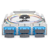 Digitus LWL-Hutschienenbox OS2 bestückt SC-Adapter und Pigtail, Spleißbox 