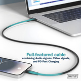 Digitus USB4 Gen 3x2 Silikon-Anschlusskabel USB-C > USB-C schwarz, 0,5 Meter, PD, Laden mit bis zu 240 Watt