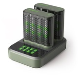GP Batteries 2x USB Akkuladegerät M452, 8 Ladeslots, inkl. Docking Station D851 grau, inkl. 8x GP Akkus AA 2.600mAh