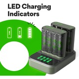 GP Batteries 2x USB Akkuladegerät M452, 8 Ladeslots, inkl. Docking Station D851 grau, inkl. 8x GP Akkus AA 2.600mAh