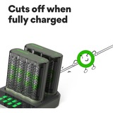 GP Batteries 2x USB Akkuladegerät M452, 8 Ladeslots, inkl. Docking Station D851 grau, inkl. 8x GP Akkus AA 2.600mAh